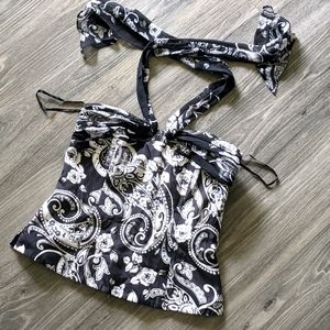 White House Black Market black and white corset